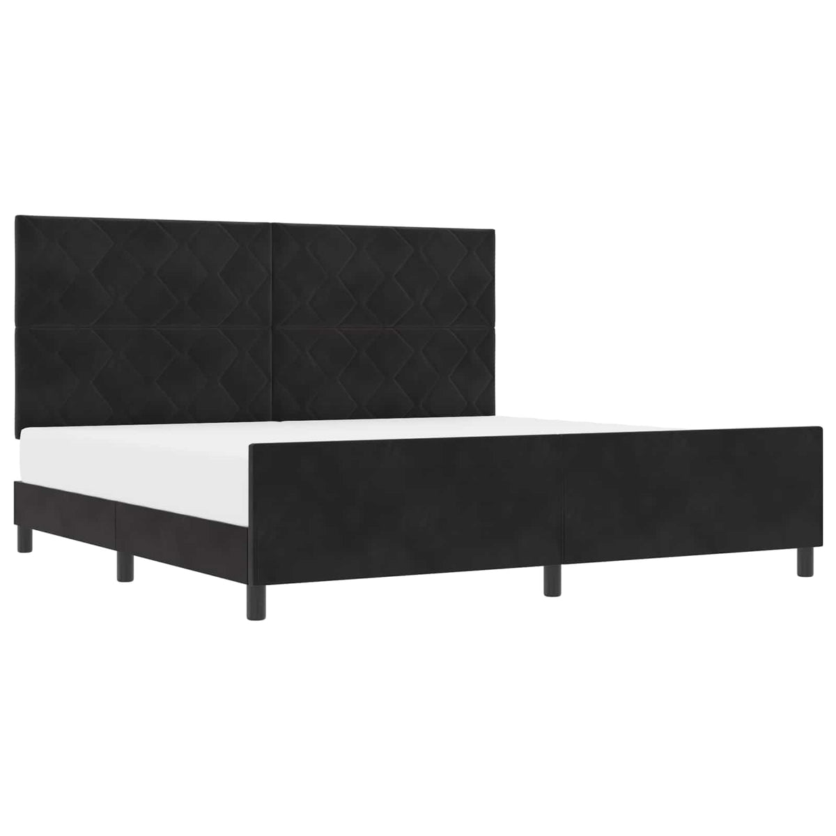 Boxspringbed met hoofdeinde Zwart 200 x 200 cm Fluweel