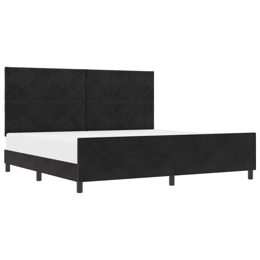 Boxspringbed met hoofdeinde Zwart 200 x 200 cm Fluweel