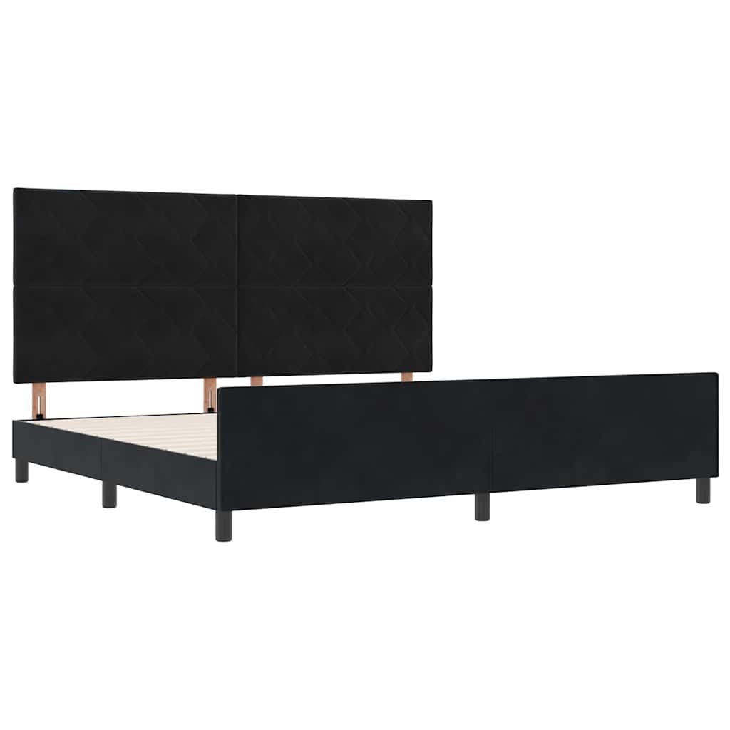 Boxspringbed met hoofdeinde Zwart 200 x 200 cm Fluweel