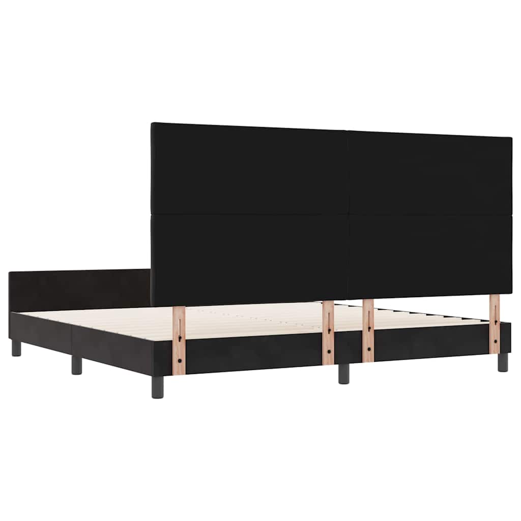 Boxspringbed met hoofdeinde Zwart 200 x 200 cm Fluweel