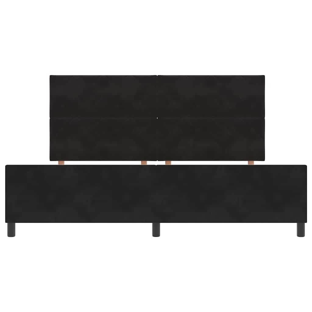 Boxspringbed met hoofdeinde Zwart 200 x 200 cm Fluweel