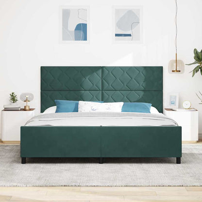 Boxspringbed met hoofdeinde Donkergroen 200 x 200 cm Fluweel