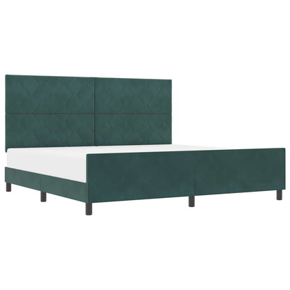 Boxspringbed met hoofdeinde Donkergroen 200 x 200 cm Fluweel