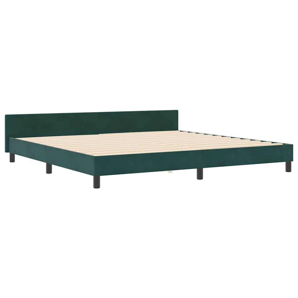 Boxspringbed met hoofdeinde Donkergroen 200 x 200 cm Fluweel