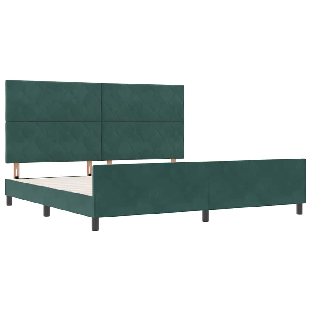 Boxspringbed met hoofdeinde Donkergroen 200 x 200 cm Fluweel