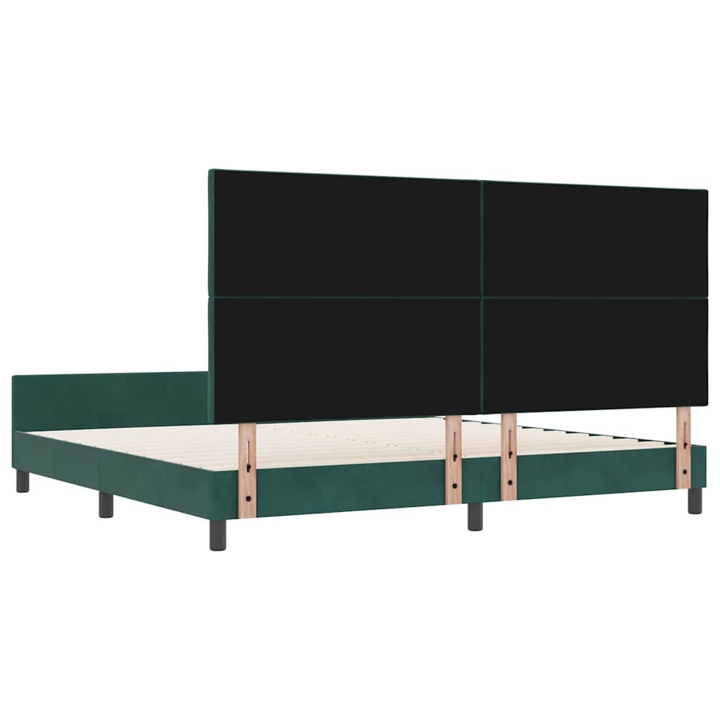 Boxspringbed met hoofdeinde Donkergroen 200 x 200 cm Fluweel