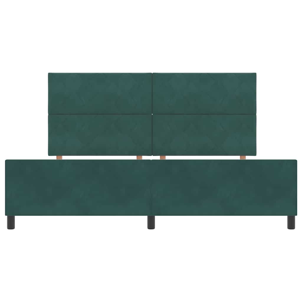Boxspringbed met hoofdeinde Donkergroen 200 x 200 cm Fluweel