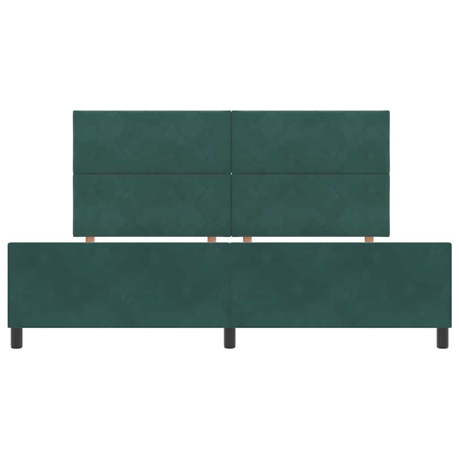 Boxspringbed met hoofdeinde Donkergroen 200 x 200 cm Fluweel