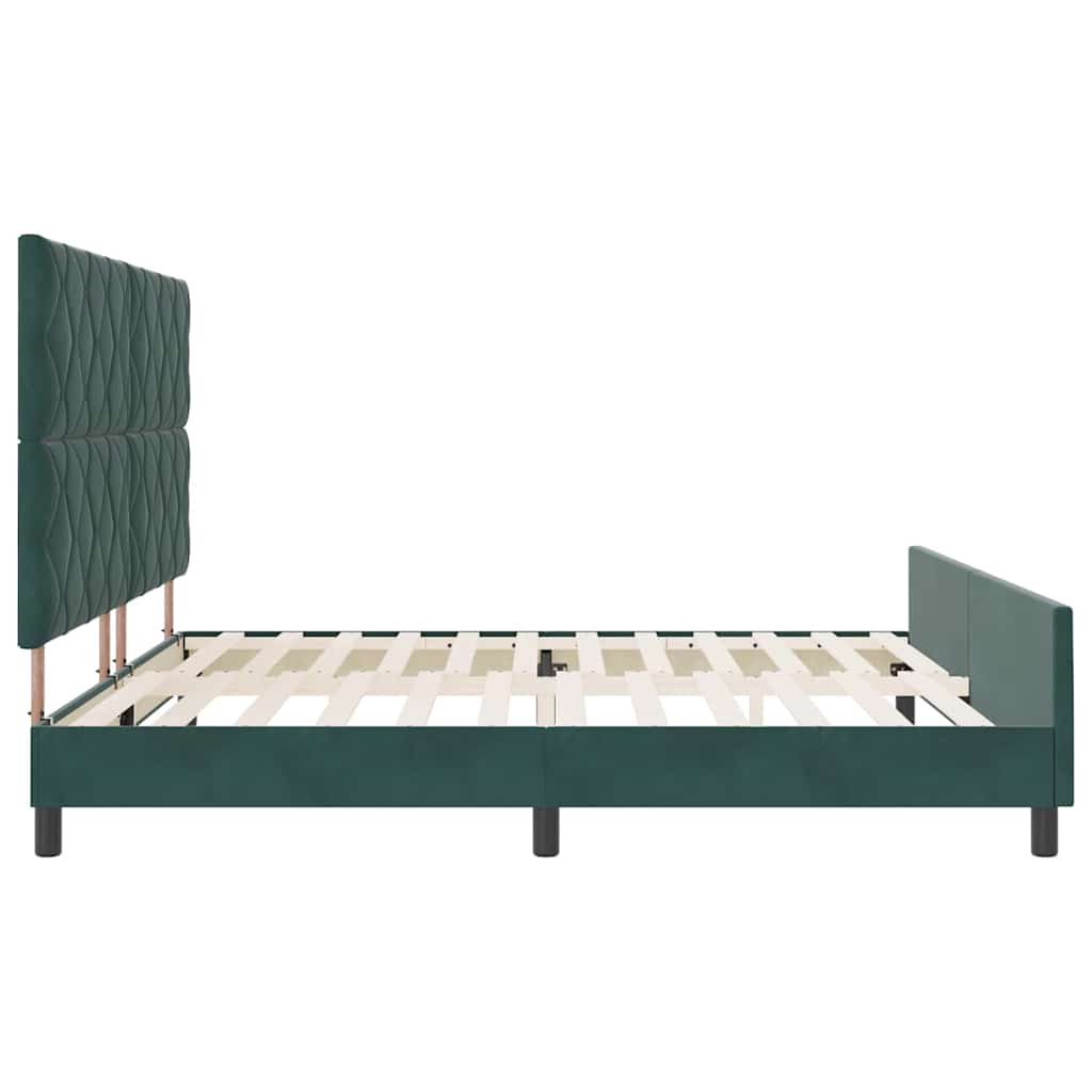 Boxspringbed met hoofdeinde Donkergroen 200 x 200 cm Fluweel
