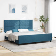 Boxspringbed 200x200 cm donkerblauw fluweel