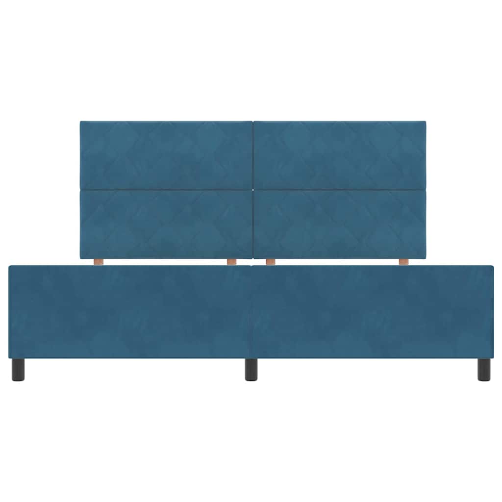 Bedframe met hoofdeinde Donkerblauw 200 x 200 cm Fluweel
