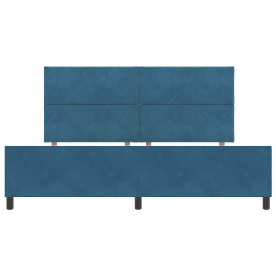 Bedframe met hoofdeinde Donkerblauw 200 x 200 cm Fluweel