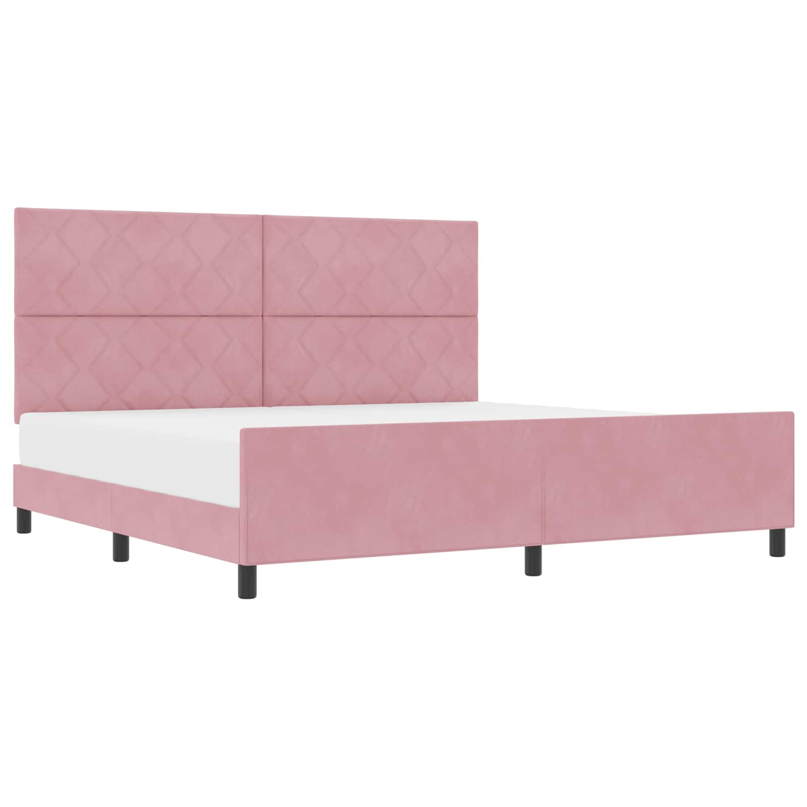 Boxspringbed met hoofdeinde Roze 200 x 200 cm Fluweel