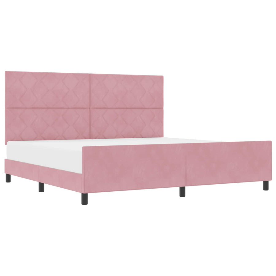 Boxspringbed met hoofdeinde Roze 200 x 200 cm Fluweel