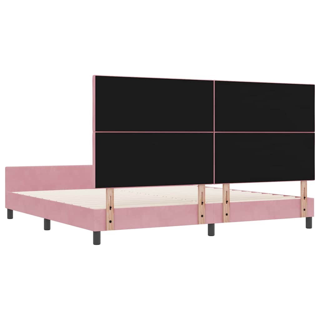 Boxspringbed met hoofdeinde Roze 200 x 200 cm Fluweel