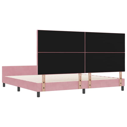 Boxspringbed met hoofdeinde Roze 200 x 200 cm Fluweel