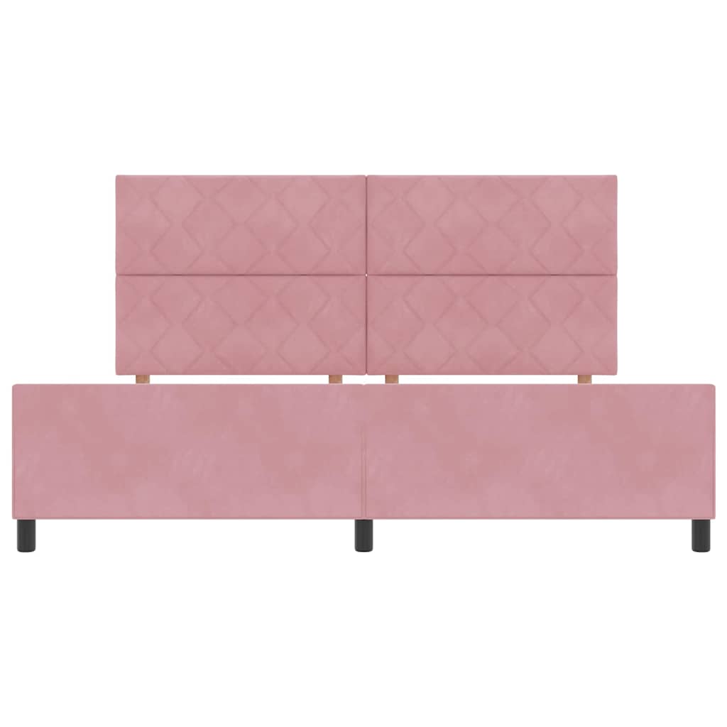 Boxspringbed met hoofdeinde Roze 200 x 200 cm Fluweel