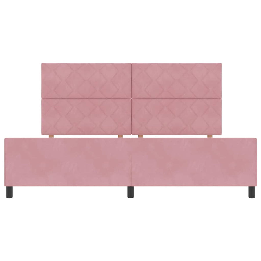 Boxspringbed met hoofdeinde Roze 200 x 200 cm Fluweel