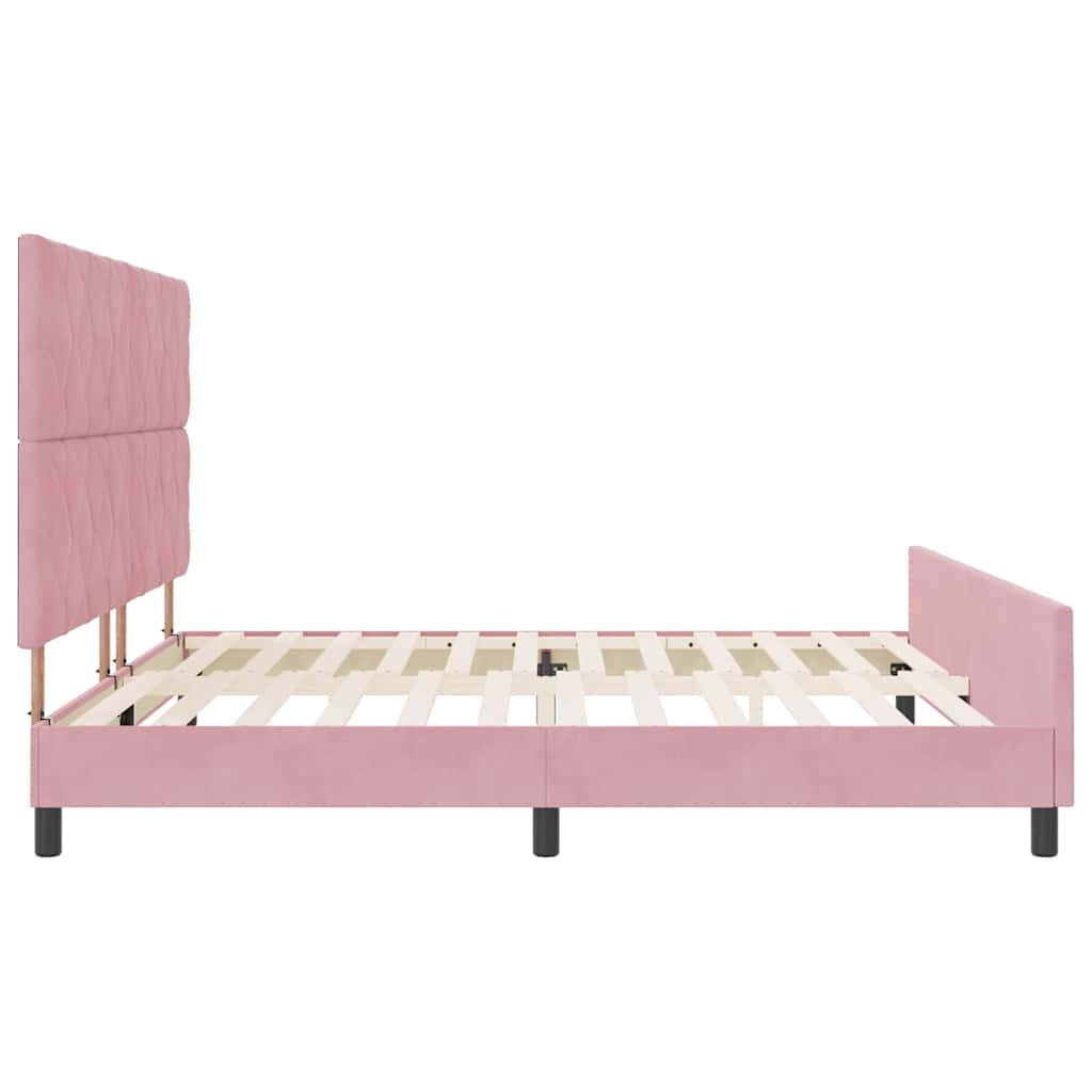 Boxspringbed met hoofdeinde Roze 200 x 200 cm Fluweel
