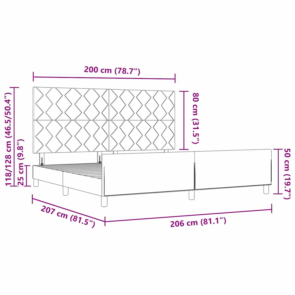 Boxspringbed met hoofdeinde Roze 200 x 200 cm Fluweel