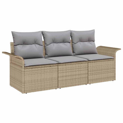 Tuin Sofa Set met kussen met opslag 3 pcs Beige Poly riet