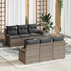 Tuinbankenset poly rattan grijs 7-delig