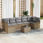 Garden Sofa Set with Cushions 8 pcs Beige and Grey poly rattan