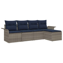 Tuin Sofa Set met opslag 5 pcs Grijs poly rattan