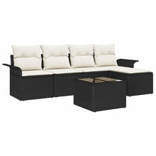 Tuin Sofa Set met kussen met opslag 6 pcs Zwart poly rattan