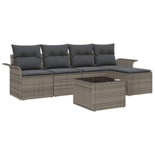 Tuin Sofa Set met kussen met opslag 6 pcs Grijs poly rattan