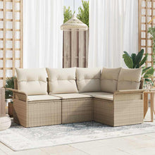 Tuin Sofa Set met opslag 4 pcs Beige poly rattan