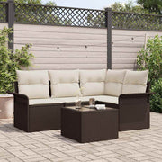 Tuinset poly rattan bruin modulair met opslag