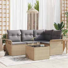 Tuin Sofa Set met opslag 5 pcs Beige poly rattan
