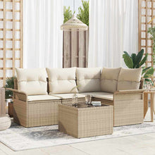 Tuin Sofa Set met opslag 5 pcs Beige poly rattan