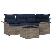 Tuin Sofa Set met opslag 5 pcs Grijs poly rattan