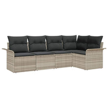 Tuin Sofa Set met opslag 5 pcs Lichtgrijs poly rattan