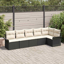 Tuin Sofa Set met kussen met opslag 6 pcs Zwart Poly riet