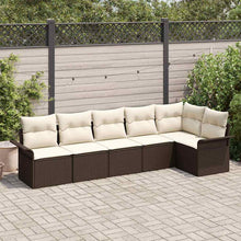 Tuin Sofa Set met kussen met opslag 6 pcs Bruin Poly riet