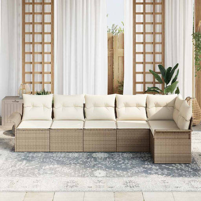 Tuin Sofa Set 6 st Beige poly rattan