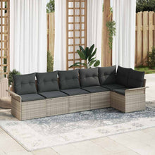 Tuin Sofa Set met opslag 6 pcs Lichtgrijs poly rattan
