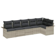 Tuin Sofa Set met opslag 6 pcs Lichtgrijs poly rattan