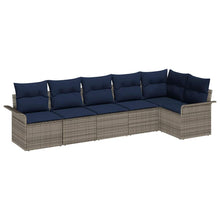 Tuin Sofa Set met opslag 6 pcs Grijs poly rattan