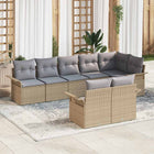 Garden Sofa Set with Storage 8 pcs Beige poly rattan