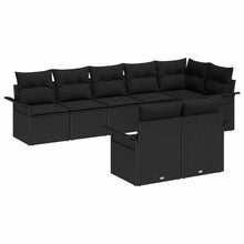 Tuin Sofa Set met opslag 8 pcs Zwart poly rattan