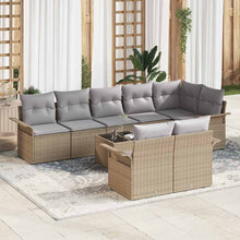 Tuin Sofa Set met opslag 9 pcs Beige poly rattan