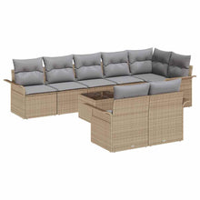 Tuin Sofa Set met opslag 9 pcs Beige poly rattan