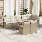 Tuinset poly rattan 9-delig beige modulair met opslag