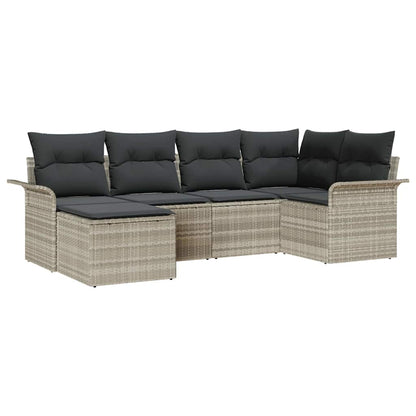 Tuin Sofa Set met opslag 6 pcs Lichtgrijs poly rattan