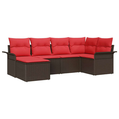 Tuin Sofa Set met opslag 6 pcs Bruin poly rattan