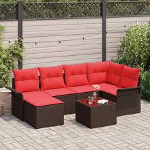 Tuin Sofa Set met opslag 7 pcs Bruin poly rattan